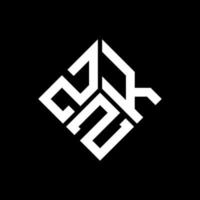 zkz-Buchstaben-Logo-Design auf schwarzem Hintergrund. zkz kreative Initialen schreiben Logo-Konzept. zkz Briefgestaltung. vektor