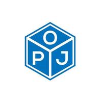 opj-Buchstaben-Logo-Design auf schwarzem Hintergrund. opj kreative Initialen schreiben Logo-Konzept. opj Briefgestaltung. vektor