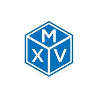 mxv brev logotyp design på svart bakgrund. mxv kreativa initialer brev logotyp koncept. mxv bokstavsdesign. vektor