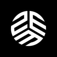 zem-Buchstaben-Logo-Design auf schwarzem Hintergrund. zem kreatives Initialen-Buchstaben-Logo-Konzept. zem Briefdesign. vektor