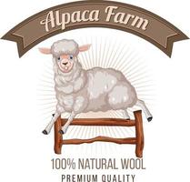 Alpaka-Farm-Logo für Wollprodukte vektor