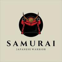 samurai pansarhjälm vintage logotyp mall vektor illustration design. enkel modern japansk rustning för samurai emblem logotyp koncept