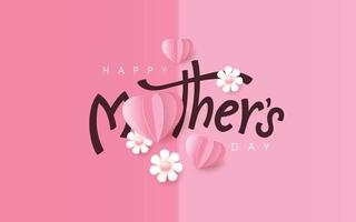 Happy Mothers Day Kalligraphie Poster Banner Hintergrund Layout vektor