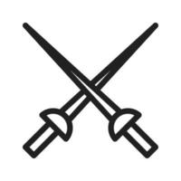 Symbol für die Linie der Fechtschwerter vektor