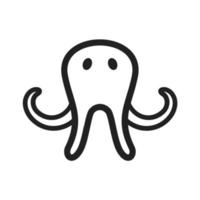 Symbol für Oktopus-Gesichtslinie vektor