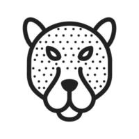 leopard ansikte linje ikon vektor