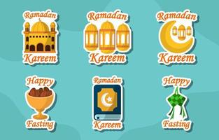Ramadan Fastenmonat Aufkleber vektor