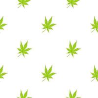 lämnar cannabis graverade sömlösa mönster. retro bakgrund botanisk med blad marijuana i handritad stil. vektor