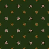 blad lönn kanadensiska graverade sömlösa mönster. vintage bakgrund botaniska blad cannabis i handritad stil. vektor