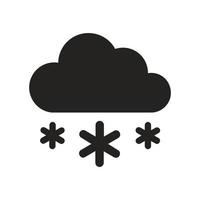 snöande moln ikon illustration, väder, klimat, vektor design.
