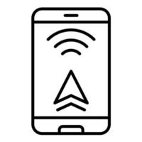 Symbol für die Navigations-App-Linie vektor