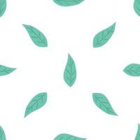 blad seamless mönster. vektor handritad botanisk illustration. ganska scandi stil för tyg, textil, tapeter. digitalt papper i vit bakgrund