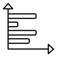 horisontell stapeldiagram linjeikon vektor