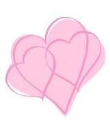 känsliga rosa hjärtan. alla hjärtans dag. glad mors dag. rosa hjärtan med kopia utrymme. vektor, illustration. vektor
