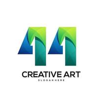 44 logotyp färgglad gradientdesign vektor