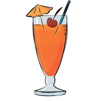 isolerade körsbär orange cocktail drink vektor illustration