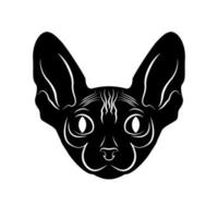 sfinxkatt. logotyp med katt på vit bakgrund. svart siluett. logotyp. vektor illustration