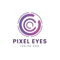 pixel ögon logotyp vektor