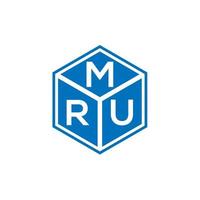 MRU-Brief-Logo-Design auf schwarzem Hintergrund. mru kreative Initialen schreiben Logo-Konzept. mru Briefgestaltung. vektor