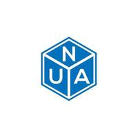 nua letter logotyp design på svart bakgrund. nua kreativa initialer bokstavslogotyp koncept. nua bokstavsdesign. vektor