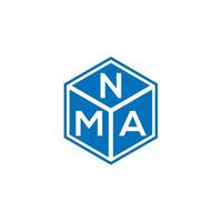 nma-Buchstaben-Logo-Design auf schwarzem Hintergrund. nma kreative Initialen schreiben Logo-Konzept. nma-Briefgestaltung. vektor