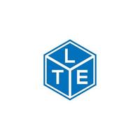 LTE-Brief-Logo-Design auf schwarzem Hintergrund. lte kreative Initialen schreiben Logo-Konzept. lte Briefgestaltung. vektor