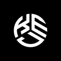 Kej-Brief-Logo-Design auf schwarzem Hintergrund. kej kreative Initialen schreiben Logo-Konzept. Kej Briefgestaltung. vektor