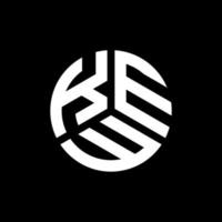 Kew-Brief-Logo-Design auf schwarzem Hintergrund. kew kreative Initialen schreiben Logo-Konzept. kew Briefgestaltung. vektor