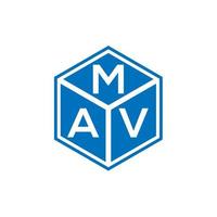 Mav-Brief-Logo-Design auf schwarzem Hintergrund. mav kreatives Initialen-Buchstaben-Logo-Konzept. Mav-Briefgestaltung. vektor