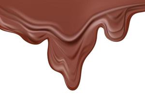 fließende Schokolade auf weißem Hintergrund vektor