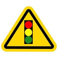 trafikljus ikon med gul triangel tecken. isolerad på vit bakgrund. vektor