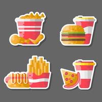 Fast-Food-Illustrationsaufkleber vektor