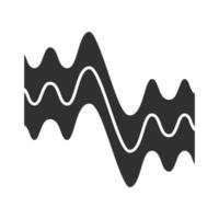 flödande vågiga linjer glyfikon. siluett symbol. flytande parallella ljudvågor. ljud- och ljudvågor. abstrakta organiska vågformer. vibrationsamplitud. negativt utrymme. vektor isolerade illustration