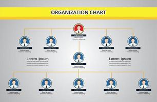 Organigramm-Infografiken mit Personensymbol und abstrakter Linie, Geschäftsstruktur. vektor