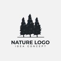 Natur Bäume Logo-Design-Vektor-Illustration. Baum-Vektor-Symbol vektor