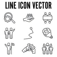 lagarbete set ikon symbol mall för grafisk och webbdesign samling logotyp vektorillustration vektor