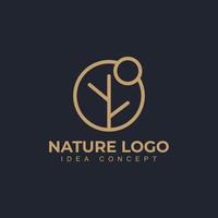 Natur Bäume Logo-Design-Vektor-Illustration. Baum-Vektor-Symbol vektor