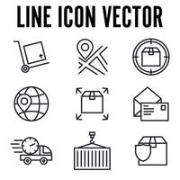 leverans, frakt set ikon symbol mall för grafisk och webbdesign samling logotyp vektorillustration vektor