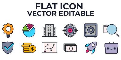 Geschäfts- und Finanzsatzikonen-Symbolschablone für Grafik- und Webdesignsammlungslogo-Vektorillustration vektor