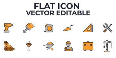 bygguppsättning ikon symbol mall för grafisk och webbdesign samling logotyp vektorillustration vektor