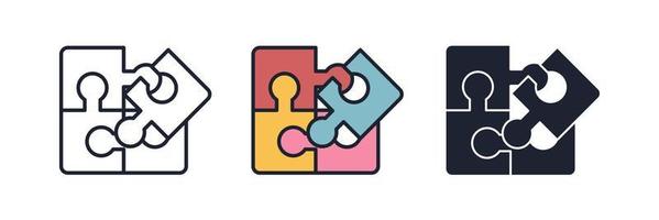Puzzle-Teamwork-Symbol-Symbolvorlage für Grafik- und Webdesign-Sammlung Logo-Vektor-Illustration vektor