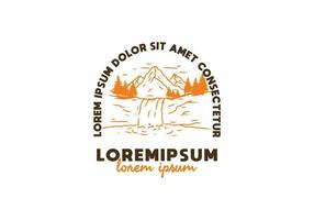 wasserfalllinie kunstzeichnung mit lorem ipsum text vektor