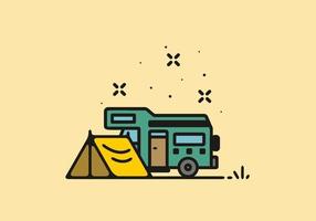 enkel husbil camping illustration vektor