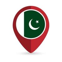 kartpekare med landet pakistan. Pakistans flagga. vektor illustration.