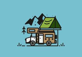 enkel husbil camping illustration vektor