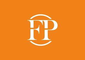 weiß orange fp anfangsbuchstabe logo vektor
