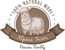 Alpaka-Farm-Logo für Wollprodukte vektor