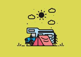 enkel husbil camping illustration vektor