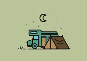 enkel husbil camping illustration vektor