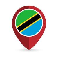 karta pekare med contry tanzania. tanzania flagga. vektor illustration.